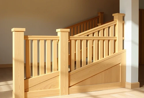 Custom modern wooden balusters, vertical staircase railing