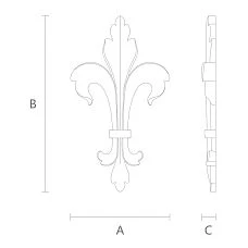 Wooden decorative element made of oak or beech with wood carving design