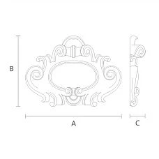 Floral wood carving on overlay N-345 drawing