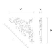 Drawing of Carved Inlay N-202 from Solid Wood