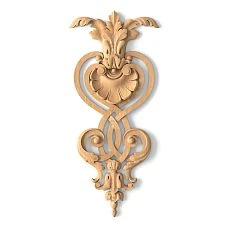 Wooden decorative overlay with carved pattern