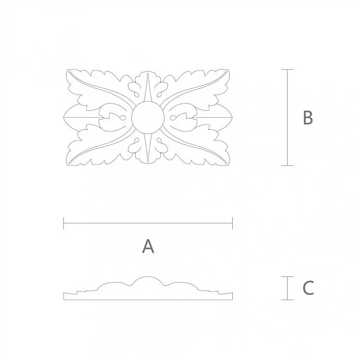 Elegant Carved Rosette R-031 for Home Decor Drawing