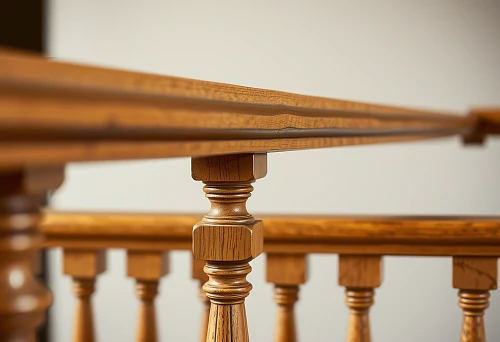 Precision wooden balusters for stair railings, premium quality, modern interior in Rostov