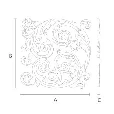 Wooden wall decor in the form of a plant motif