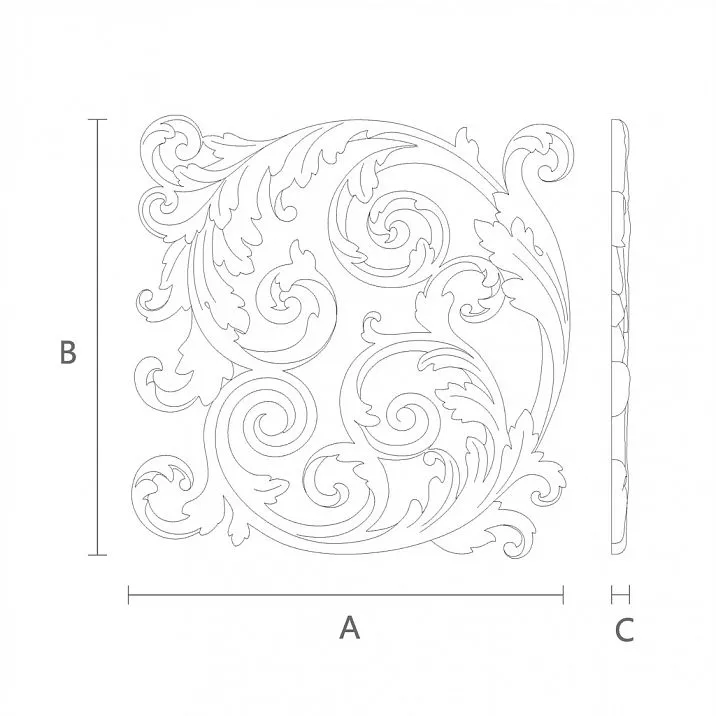 Wooden wall decor in the form of a plant motif