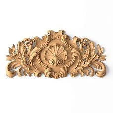 Wooden insert with carved leaves and branches