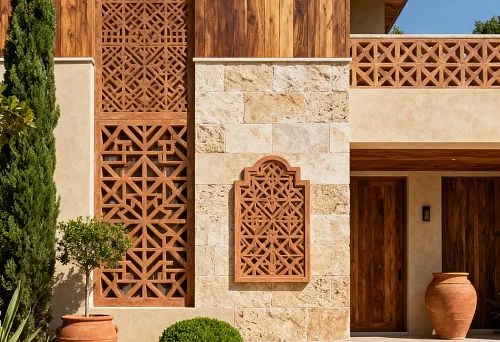 Decorative Panels on Outdoor Walls in Modern Home Exteriors