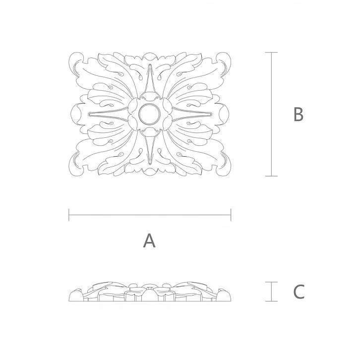 Classic Carved Rose Socket R-028 Drawing