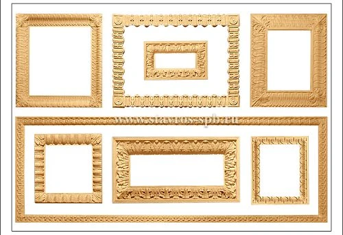 Collection of carved wooden frames for interiors in classic style