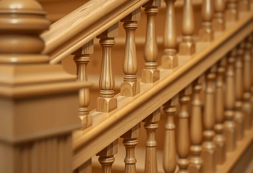 Classic Balusters and Posts Installed on the Staircase Tread