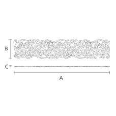 Elegant wooden carved insert for interior design drawing