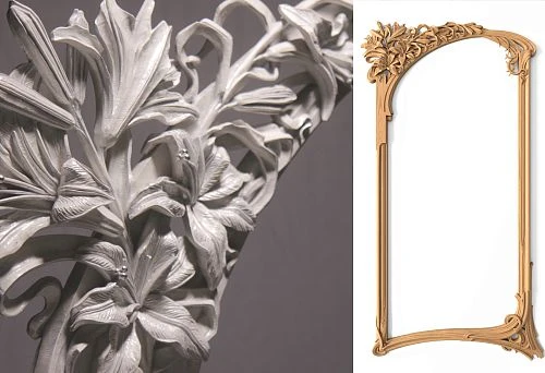 Classic Carved Frame Made of Solid Wood with Artistic Ornament.