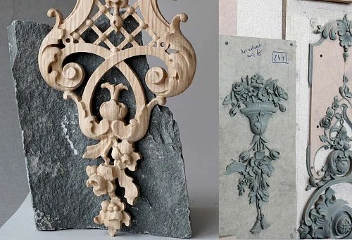 Decorative wooden panel with an elegant ornament