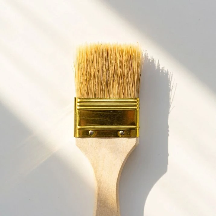 Flat brush 50 mm with wooden handle and metal ferrule