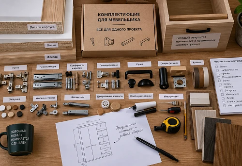 Furniture maker's components: how to assemble a complete kit for a single project and not forget anything
