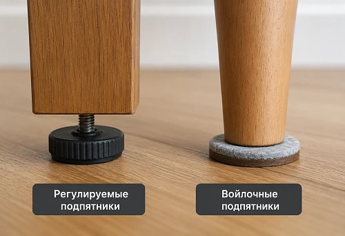 Adjustable and felt furniture glides
