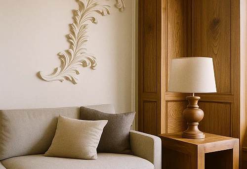 STAVROS Interior with Wooden Panels and Moldings in a Classic Style
