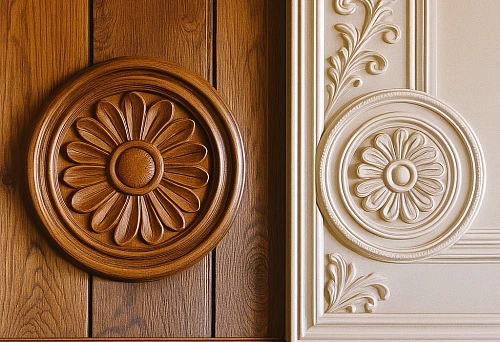 Wooden and Polyurethane Rosettes in a Classic Interior