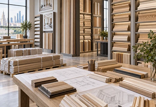 Wholesale batch of wooden trim for supplying an interior project in Moscow