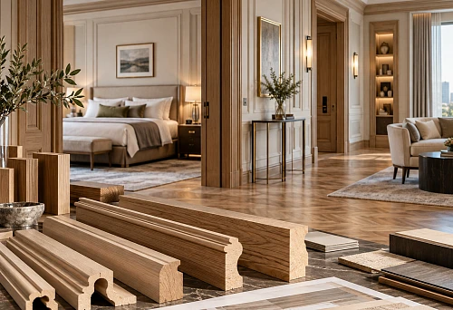 Wholesale finishing materials and wooden trim for hotels