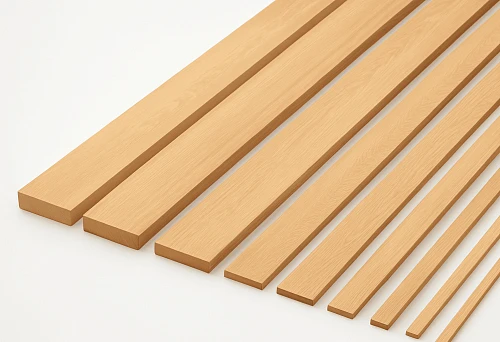 Sanded wooden planks 10&times;30 mm laid in a row