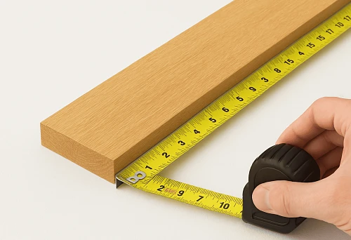 Measuring planed wooden batten &mdash; ideal choice for interiors