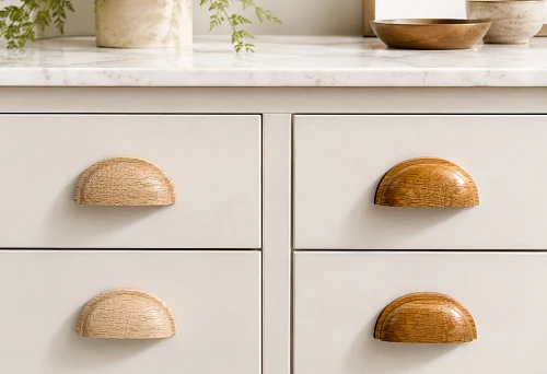 Wooden shell-shaped furniture handle Shell HL-024
