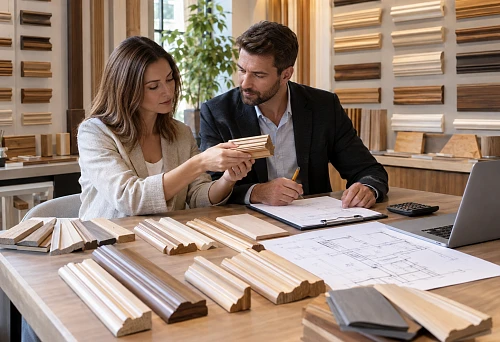 Approving wooden trim before wholesale purchase of building materials
