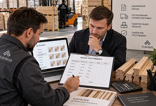 Placing a wholesale order with a supplier for wooden trim