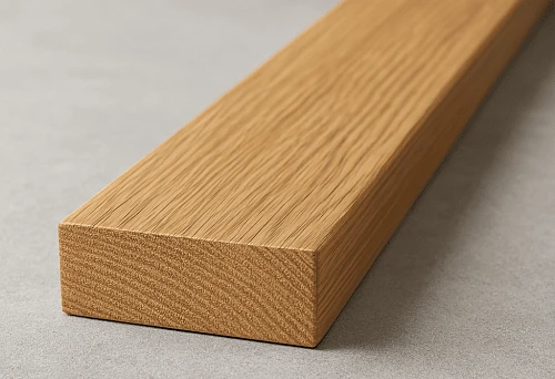 Close-up of a rectangular-section wooden beam