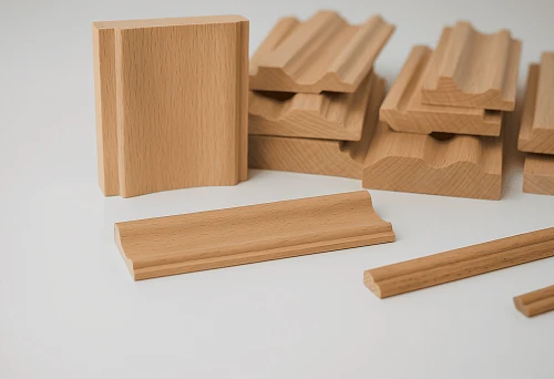 Set of decorative wooden casings in various shapes and profiles