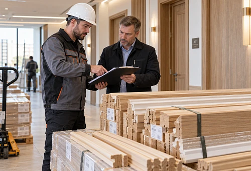Handover of wooden trim for operation after completion of a construction site