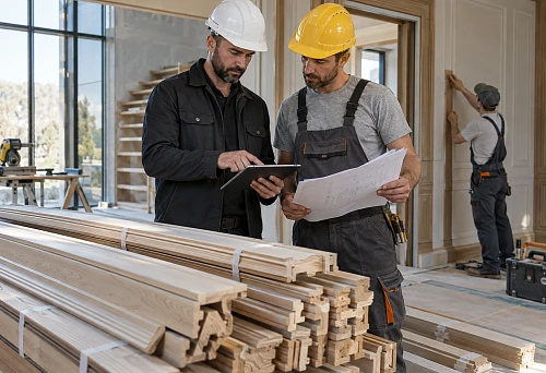 Control of wooden trim at all stages of construction materials procurement