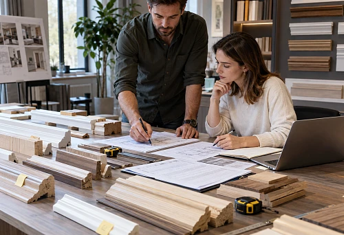 As-built schedule of wooden trim profile after deliveries and reorders