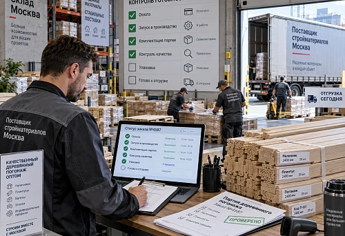 Readiness control of a wooden trim batch after order payment