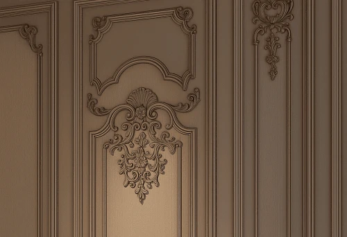 Decorative wall molding with elegant patterns and classical elements.