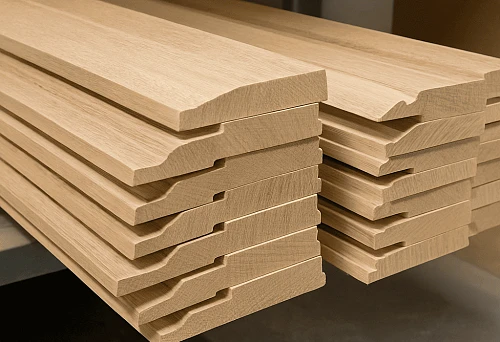 Wide Wooden Baseboards from Solid Oak Stock