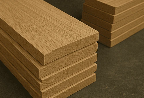Wooden baseboards in Yekaterinburg &mdash; stack of smooth items with a flat bevel