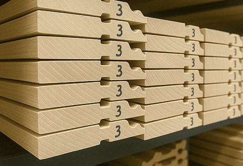 Wooden skirting boards with warehouse marking &mdash; interior products