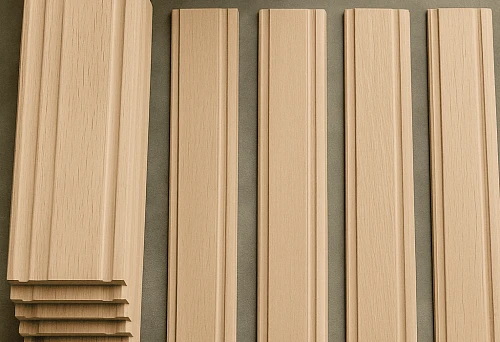 Wooden skirting boards from solid wood, ready for installation