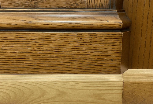 Oak baseboard in classic interior