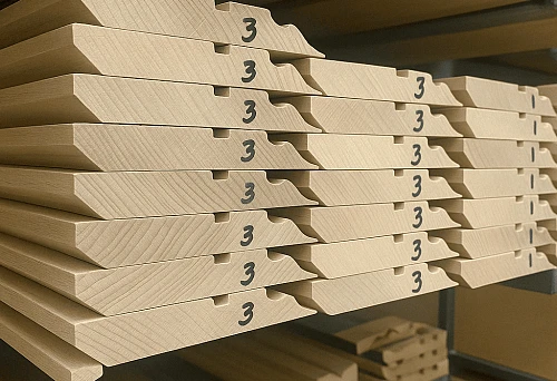 High Wooden Skirting Boards on the Warehouse Before Installation