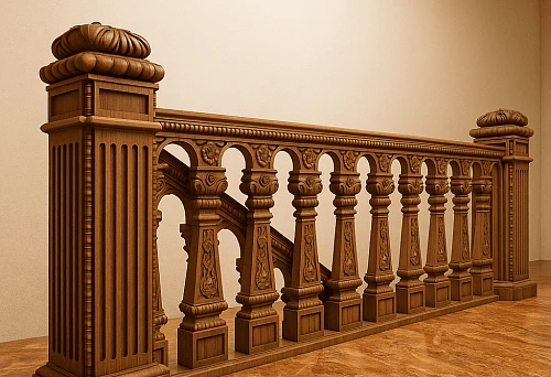 Wooden balusters and posts for classic terrace styling