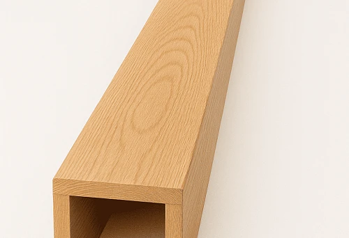 Light wooden decorative beam for interior design of an urban apartment