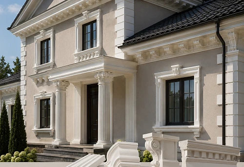 What to buy for your home's facade: stucco, cornices, brackets and decor