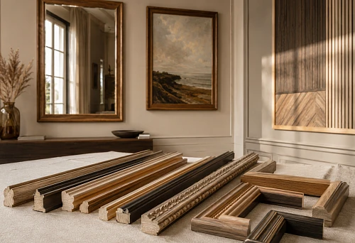 Wooden baguette profile for paintings and interior panels