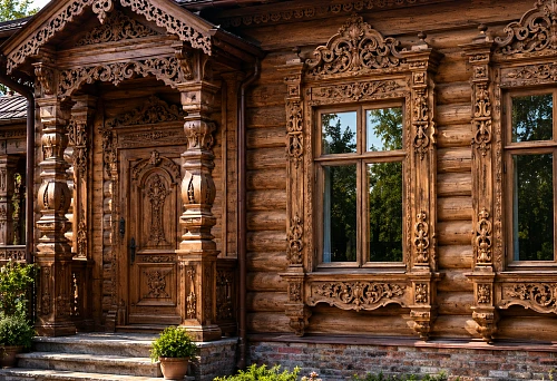Decorative wooden architraves for window opening design