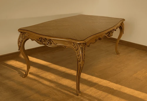 Classic wooden table with exquisite carving in Italian style