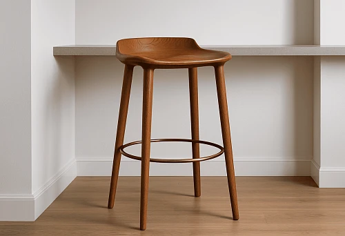 Modern Italian wooden bar stool in a minimalist interior