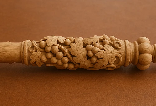 Straight baluster with carved floral ornament